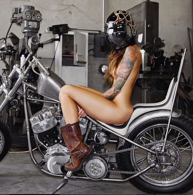 Mercenary Garage Dublin Ireland Custom Motorcycle Workshop Tattoo Chopper Bubblevisor Girl.jpg